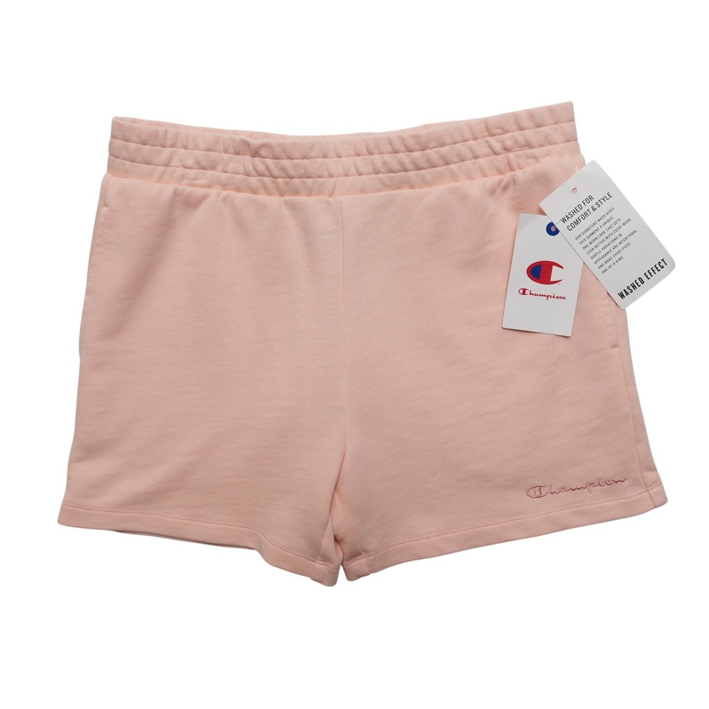 Champion Washed French Terry Shorts Girls XL 16 Pink Sand Athletic NWT